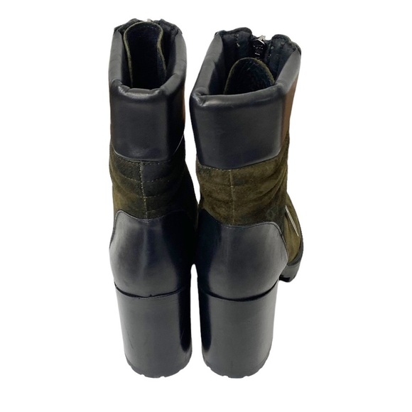 Emanuele Crasto Green Lug Sole Suede Zip Heeled Boots - Picture 5 of 6